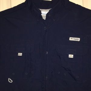 Navy Columbia fishing shirt